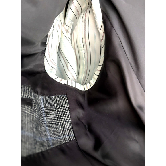 Lauren Ralph Lauren Men Size Black/White Glen Check Wool Two Button Blazer 44R - Picture 14 of 15